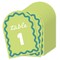 Big Dot of Happiness Light Green and Teal Wavy Table Numbers, Retro Wedding or Birthday Party Centerpieces, Double-Sided 5" x 7" Cards, Numbers 1-20
